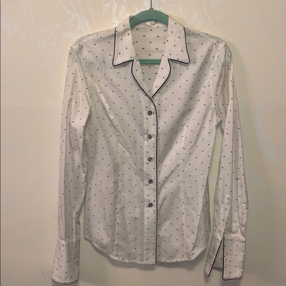 Escada Cotton Pindot Fitted Shirt